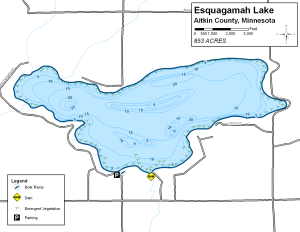 Esquagamahb Lake Topographical Lake Map