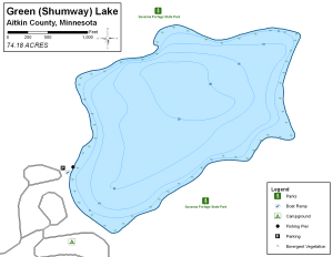 Green Lake Topographical Lake Map