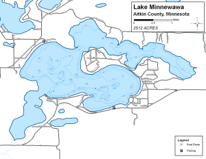 Lake Minnewawa Topographical Lake Map