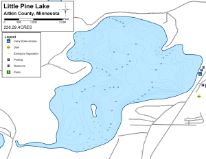 Little Pine Lake Topographical Lake Map