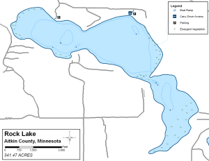 Rock Lake Topographical Lake Map