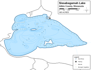 Sissabagamah Lake Topographical Lake Map