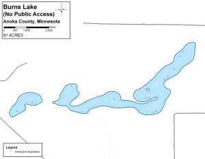 Burns Lake Topographical Lake Map