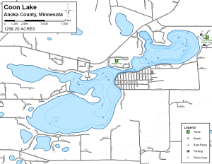 Coon Lake Topographical Lake Map
