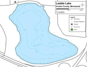 Laddie Lake Topographical Lake Map