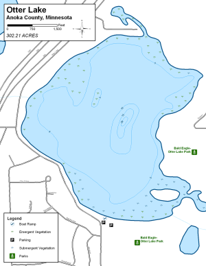 Otter Lake Topographical Lake Map