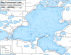 Big Cormorant Lake Topographical Lake Map