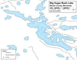 Big Sugar Bush Lake Topographical Lake Map