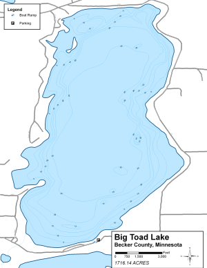 Big Toad Lake Topographical Lake Map