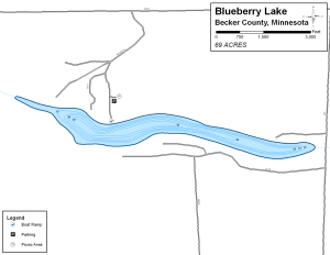 Blueberry Lake Topographical Lake Map
