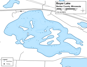Boyer Lake Topographical Lake Map