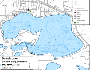 Detroit Lake Topographical Lake Map