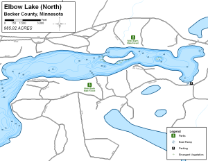Elbow Lake North Topographical Lake Map