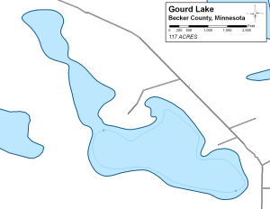 Gourd Lake Topographical Lake Map