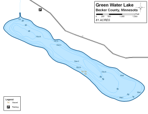 Green Water lake Topographical Lake Map