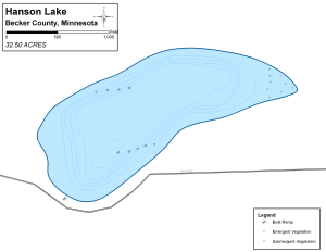 Hanson Lake Topographical Lake Map