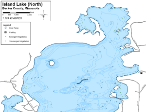 Island Lake North Topographical Lake Map