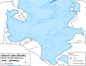 Island Lake South Topographical Lake Map