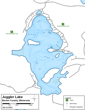 Juggler Lake Topographical Lake Map