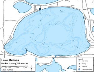 Lake Melissa Topographical Lake Map