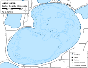 Lake Sallie Topographical Lake Map