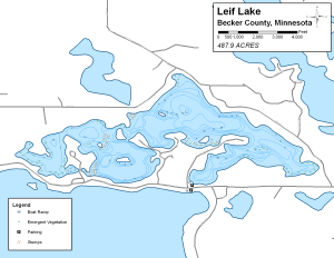Leif Lake Topographical Lake Map
