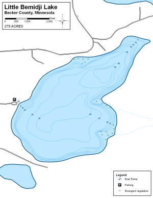 Little Bemidji Lake Topographical Lake Map