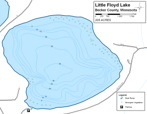 Little Floyd Lake Topographical Lake Map