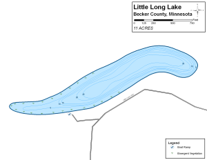 Little Long Lake Topographical Lake Map