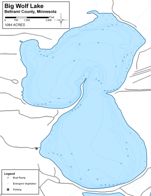 Big Wolf Lake Topographical Lake Map