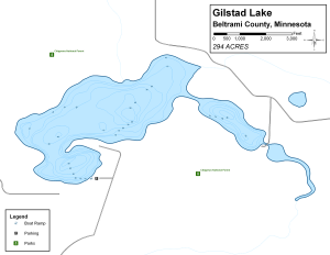 Gilstad Lake Topographical Lake Map