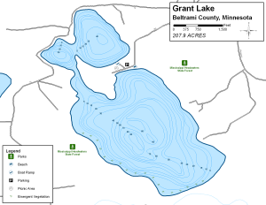 Grant Lake Topographical Lake Map