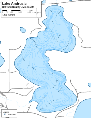 Lake Andrusia Topographical Lake Map