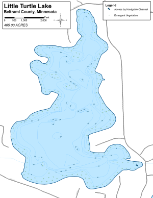 Little Turtle Lake Topographical Lake Map