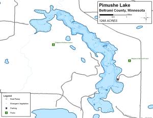 Pimushe Lake Topographical Lake Map