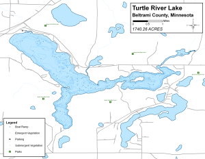 Turtle River Lake Topographical Lake Map
