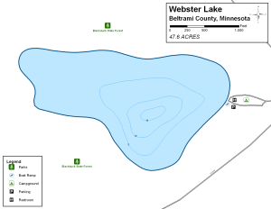 Webster Lake Topographical Lake Map