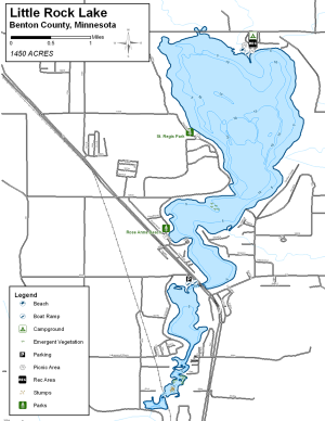 Little Rock Lake Topographical Lake Map