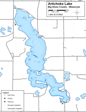 Artichoke Lake Topographical Lake Map