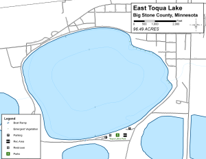 East Toqua Lake Topographical Lake Map
