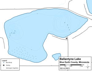 Ballantyne Lake Topographical Lake Map