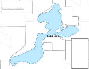 Lura Lake Topographical Lake Map