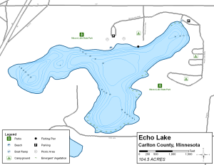 Echo Lake Topographical Lake Map