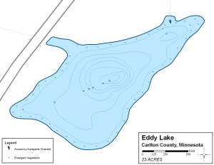 Eddy Lake Topographical Lake Map