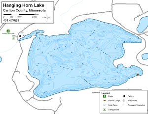 Hanging Horn Lake Topographical Lake Map