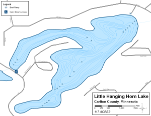 Little Hanging Horn Lake Topographical Lake Map