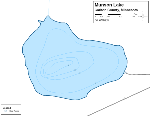 Munson Lake Topographical Lake Map