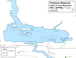 Thomson Resevoir Topographical Lake Map