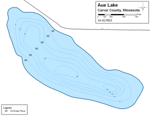 Aue Lake Topographical Lake Map