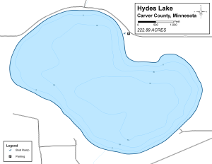 Hydes Lake Topographical Lake Map